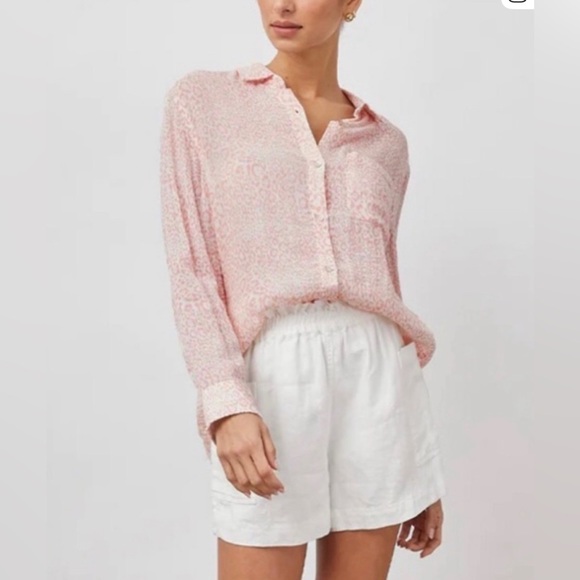 Rails Pink Josephine Pink Boa button down shirt size M - Picture 3 of 9